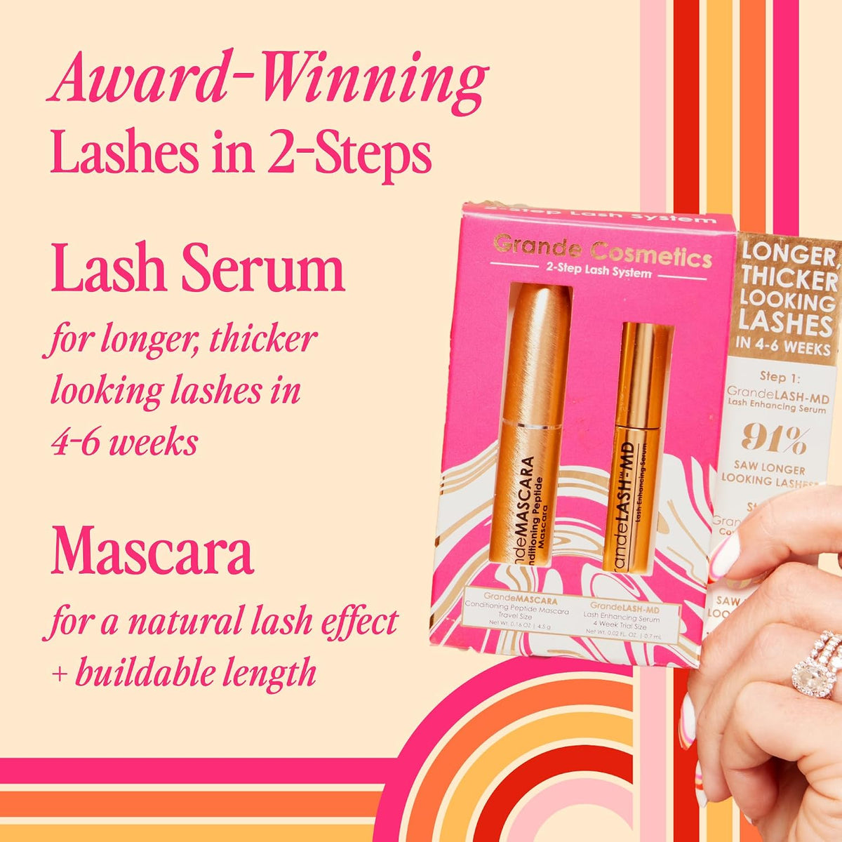 Grande Cosmetics care set for fuller looking lashes