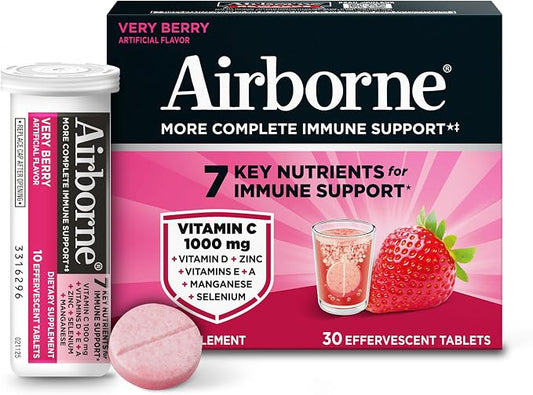 Airborne Very Berry immune support effervescent tablets 30 count