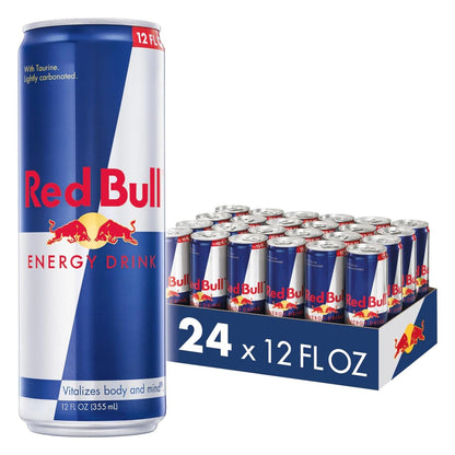 Red Bull Energy Drink aluminum can front view