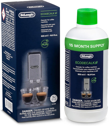 Visit the De'Longhi Store — De'Longhi EcoDecalk Descaler, Eco-Friendly Universal Descaling Solution for Coffee & Espresso Machines, 2-Pack (1 use per pack)