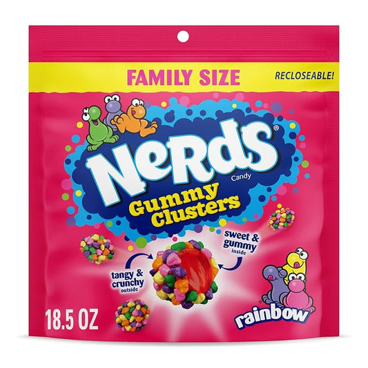 NERDS Gummy Clusters Rainbow Candy 18.5 oz bag