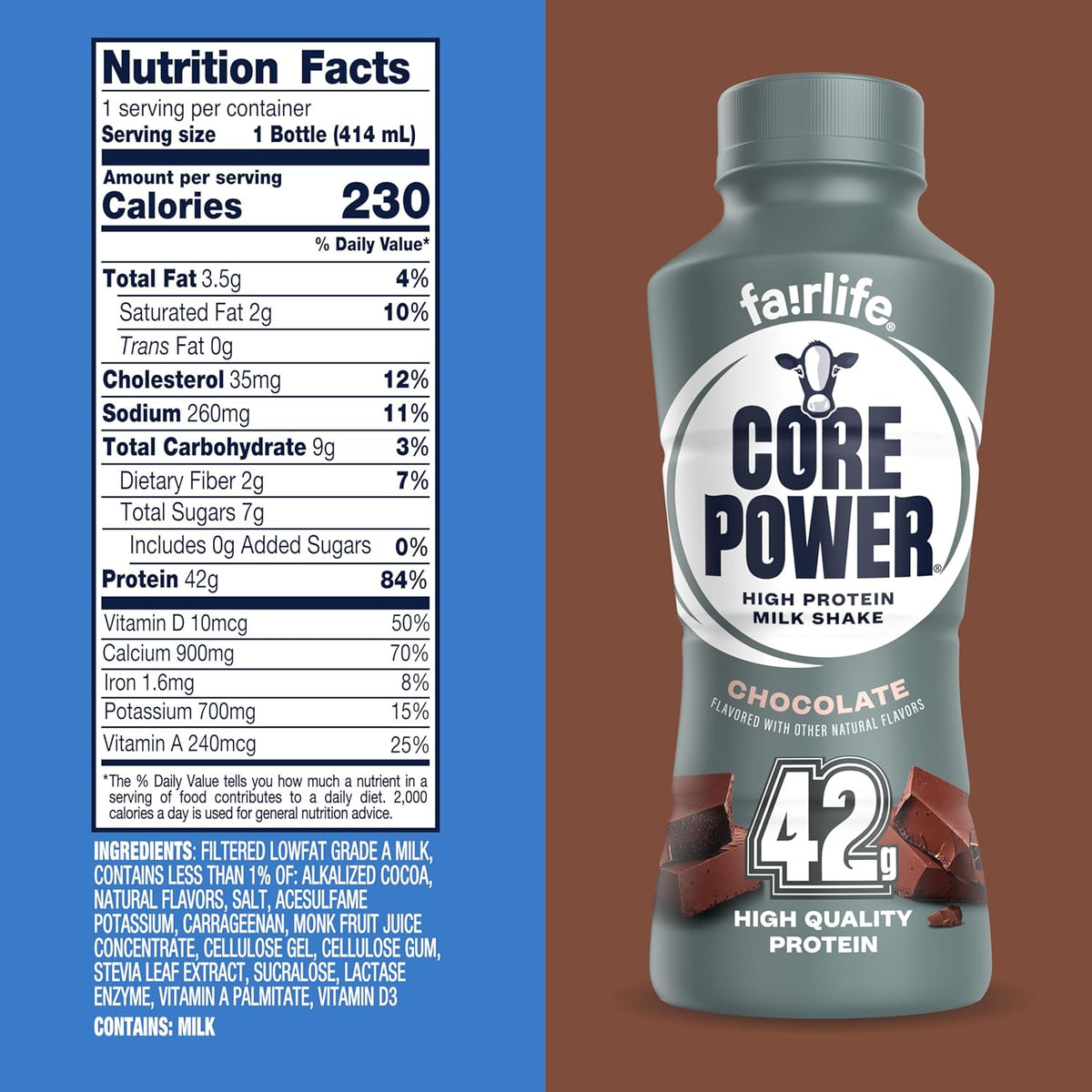 Chocolate ready-to-drink protein shake 14 oz bottle