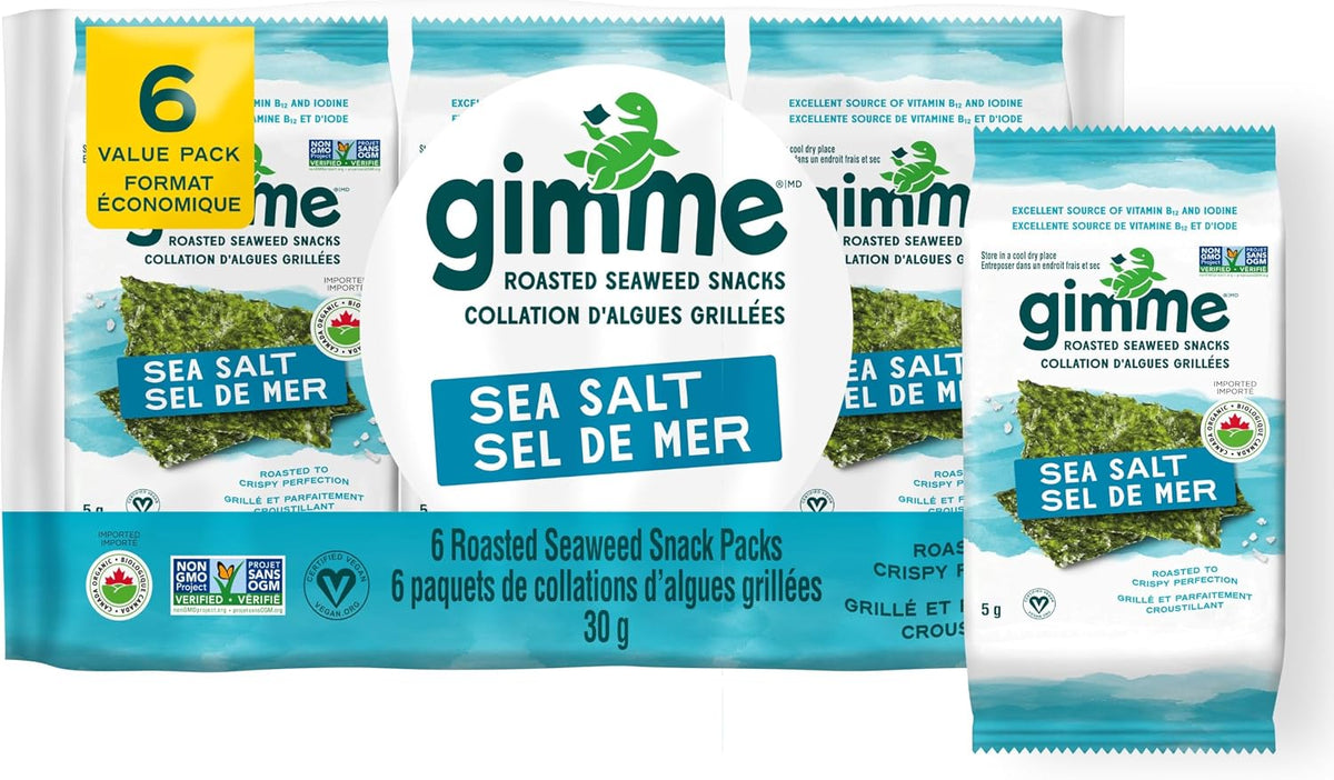 gimMe sea salt roasted seaweed snack pack