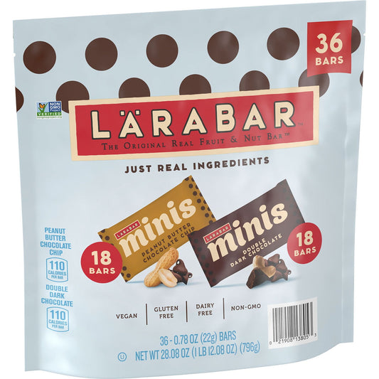 Larabar Minis Variety Pack 36 ct with chocolate and peanut butter bars