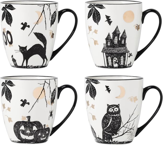 Lenox Haunted Halloween porcelain mug set for four