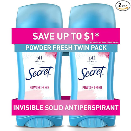 Secret Powder Fresh invisible solid deodorant twin pack