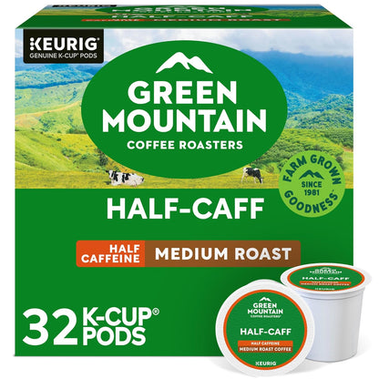 Medium roast half-caff coffee pods by Green Mountain Coffee Roasters