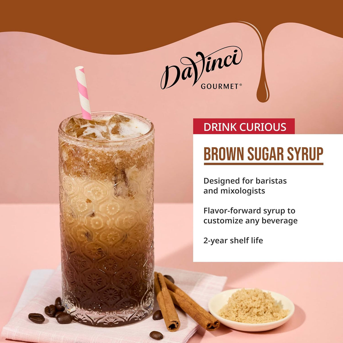 Brown sugar syrup for cocktails and frappes
