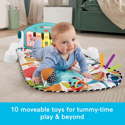 Baby tummy time play mat with musical piano