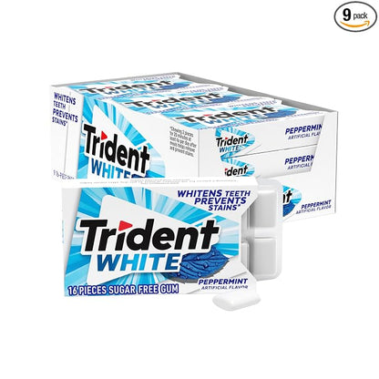 Trident White Peppermint Sugar-Free Chewing Gum 9 pack