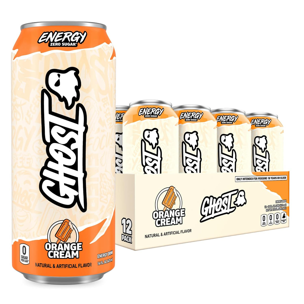 GHOST Energy Drink Orange Cream 16oz cans