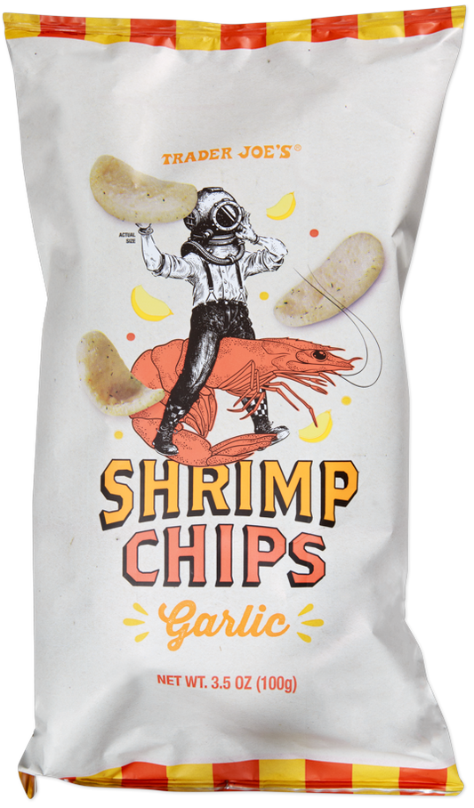 Trader Joe's garlic shrimp chips snack bag