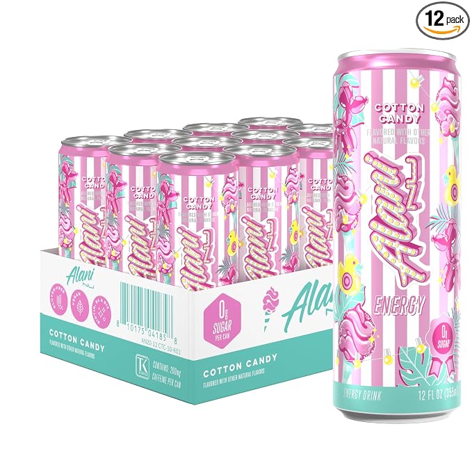 Alani Nu Cotton Candy sugar free energy drink 12 pack
