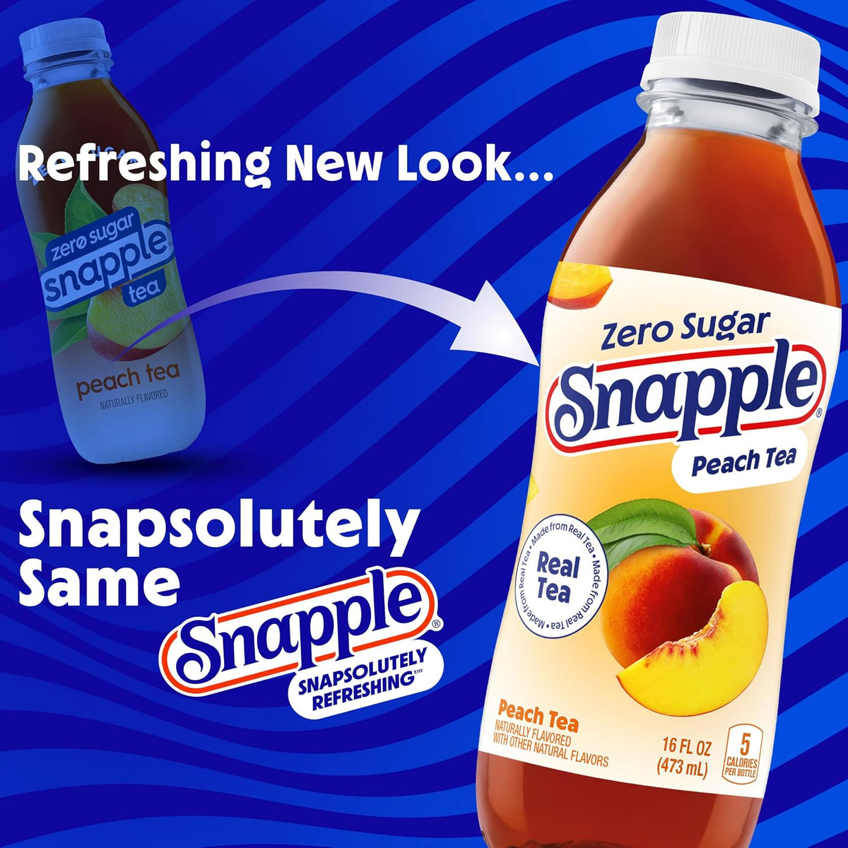 Snapple Zero Sugar Peach Tea recycled plastic bottle