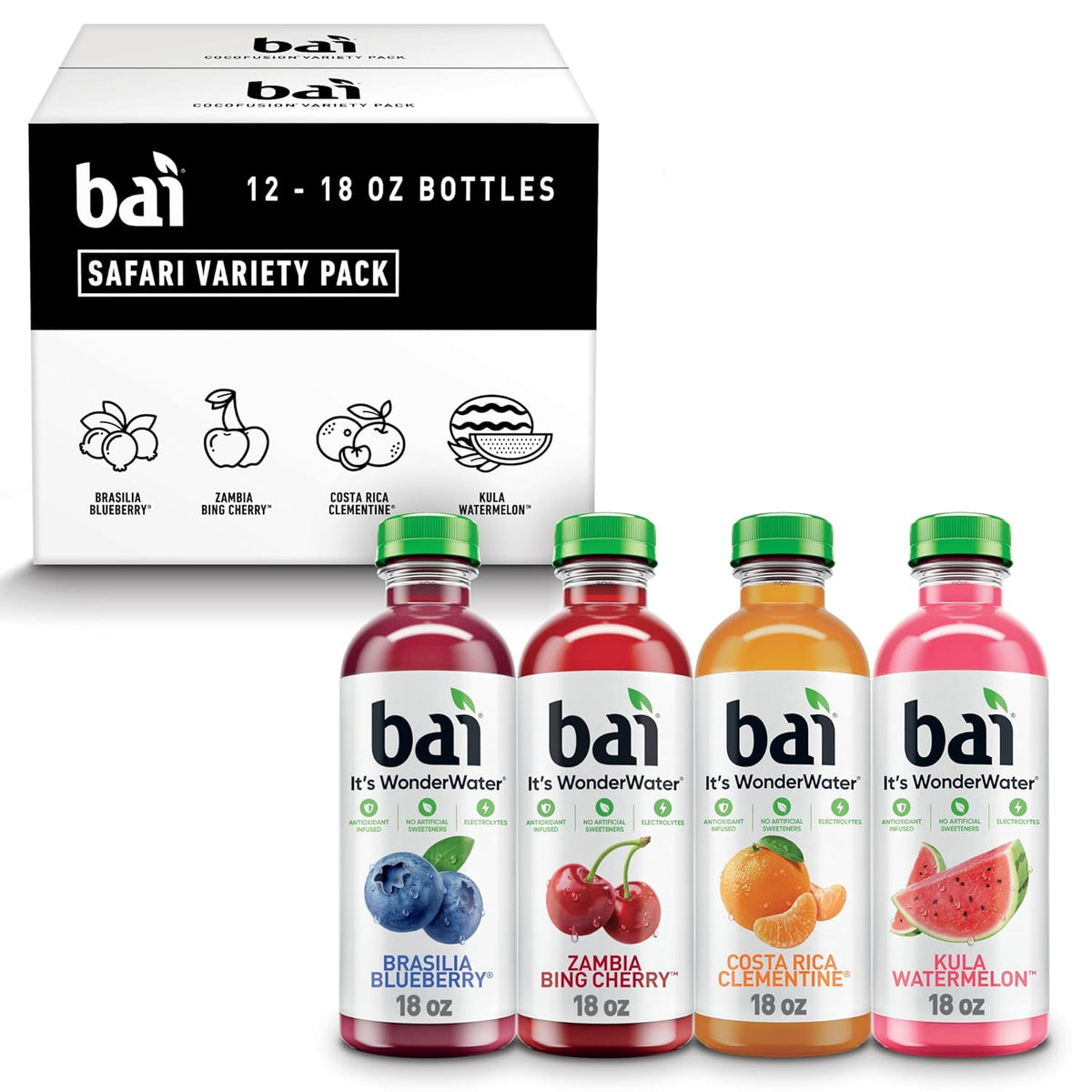 Bai Flavors Variety Pack with 18 fl oz bottles