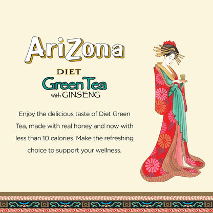 Refreshing low-calorie green tea drink
