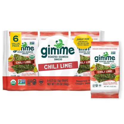 Gimme premium roasted seaweed snack chili lime