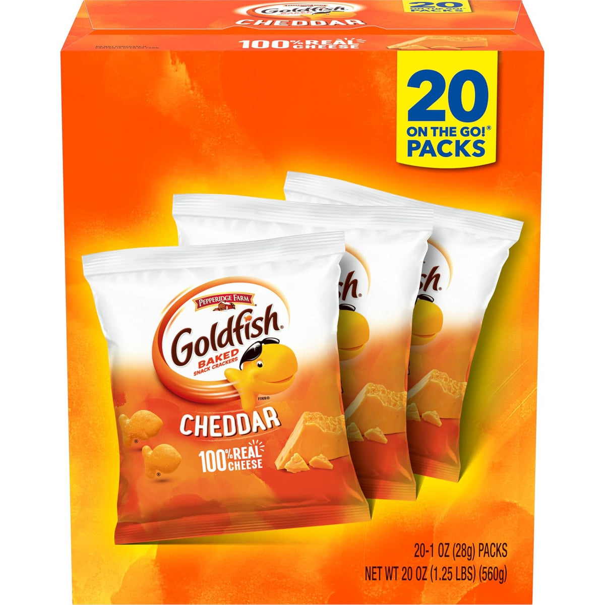 Goldfish baked cheddar snack crackers packs