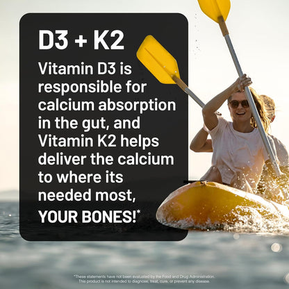 Vitamin D3 plus K2 MK-7 softgel supplement by NatureWise