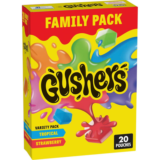 Gushers fruit flavored snack pouches variety pack