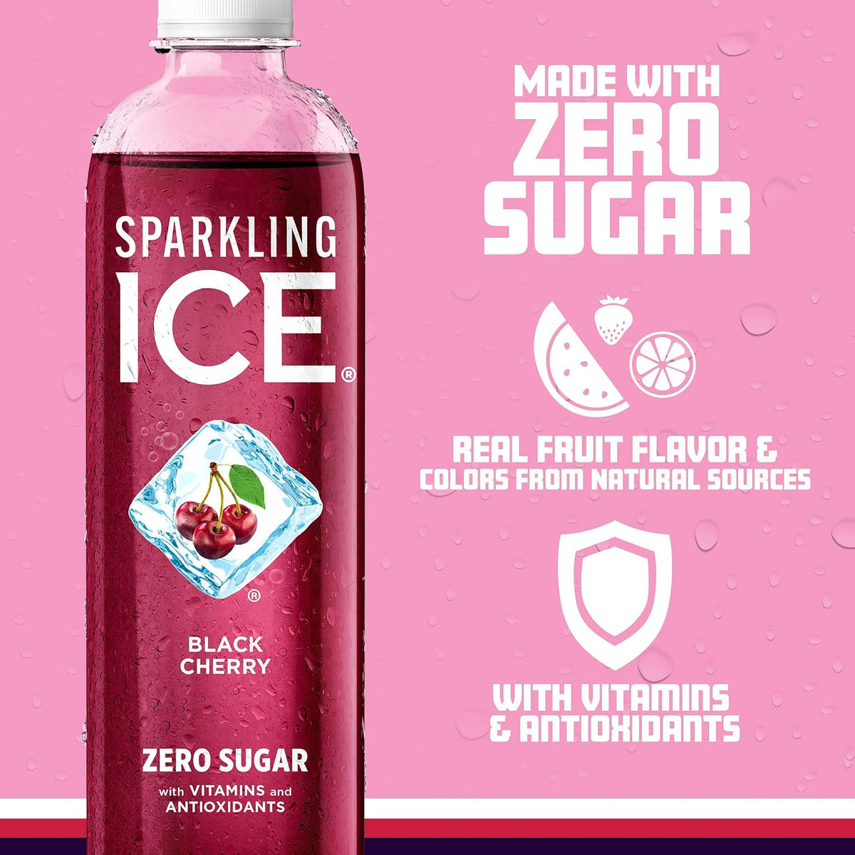 Sparkling Ice Black Cherry bottled sparkling water