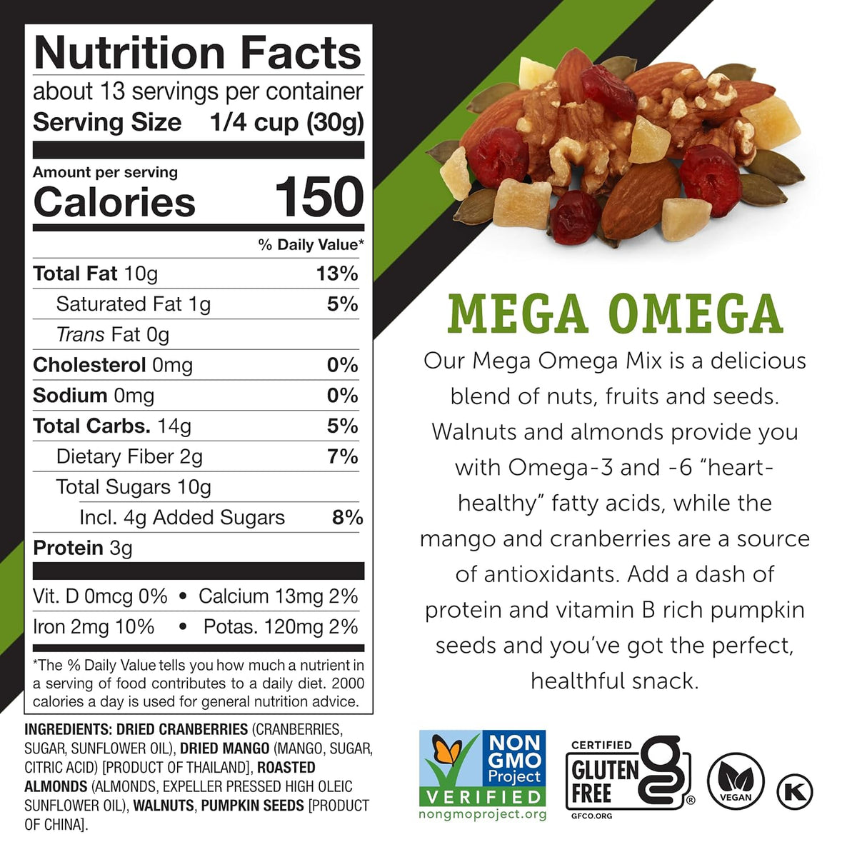 Power Up trail mix snack bag front view