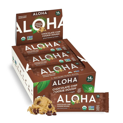 ALOHA plant based protein bars for on the go snacking