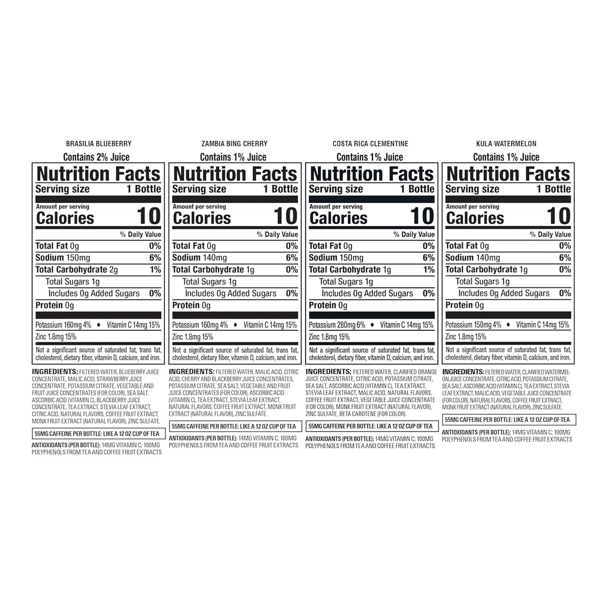 Bai cherry clementine watermelon blueberry beverage pack