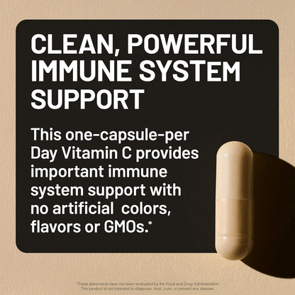 NatureWise non-GMO vitamin C capsules label details