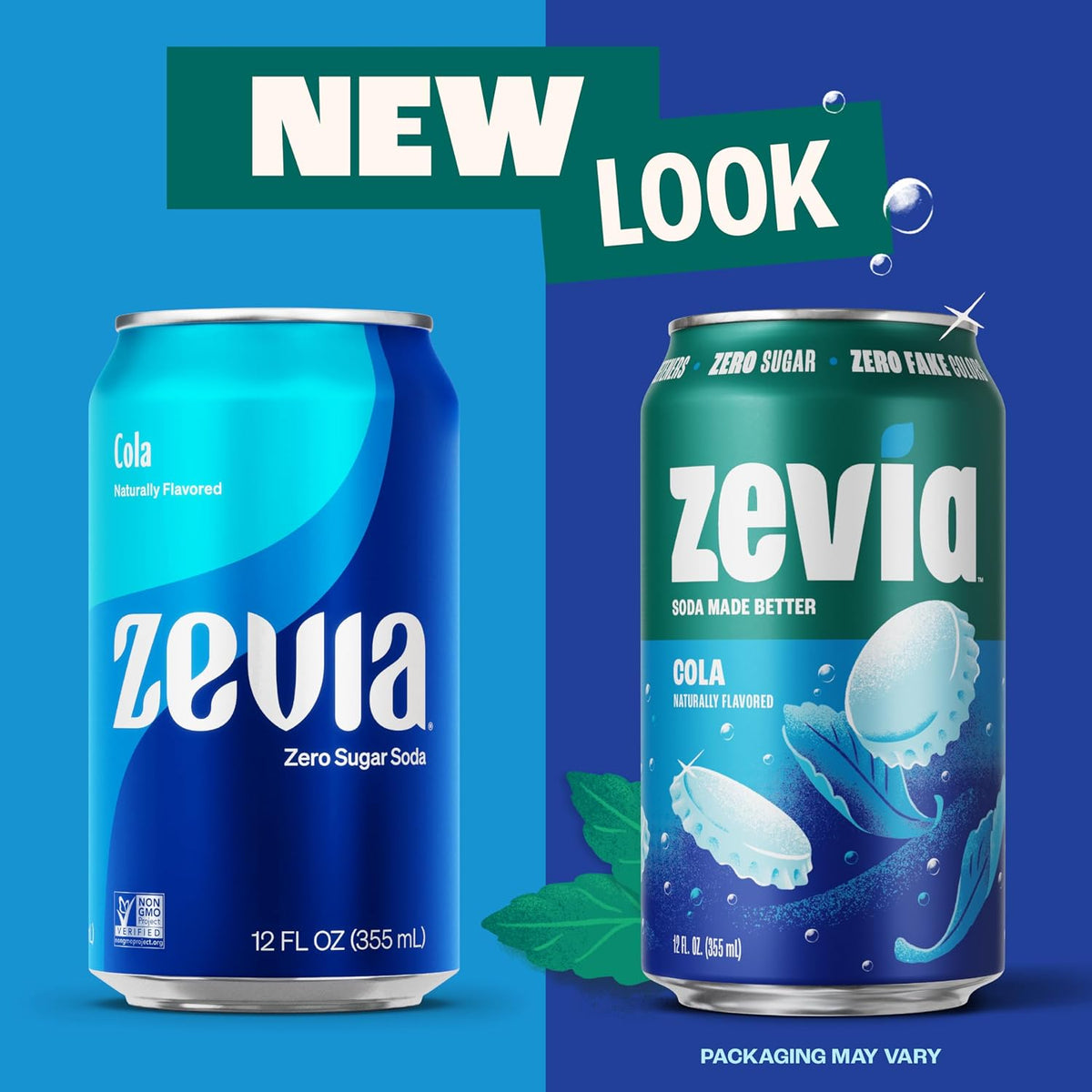 Zevia sugar free cola beverage cans