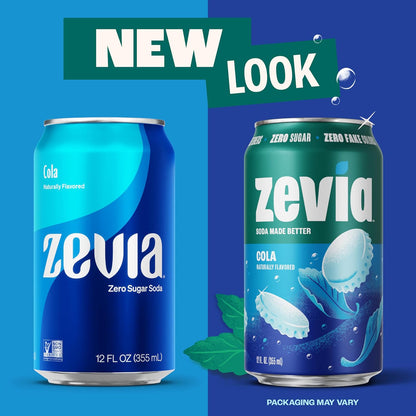 Zevia sugar free cola beverage cans