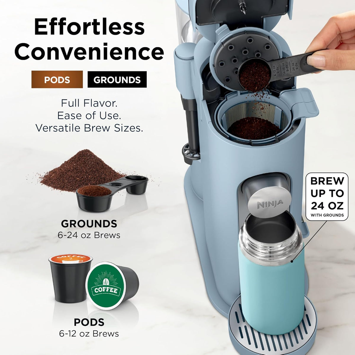 Ninja single serve brewer with built-in milk frother