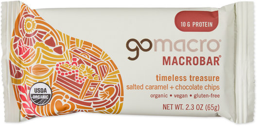 GoMacro Timeless Treasure salted caramel chocolate chips snack bar