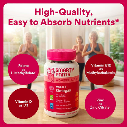 SmartyPants Women’s Plus 50+ supplement bottle product view