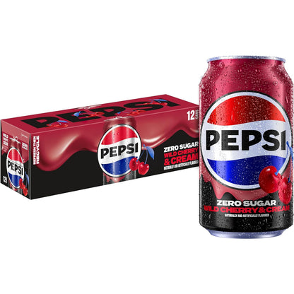 Pepsi Zero Sugar Wild Cherry and Cream 12 pack