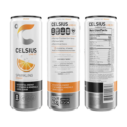 CELSIUS orange energy drink pack for active lifestyles