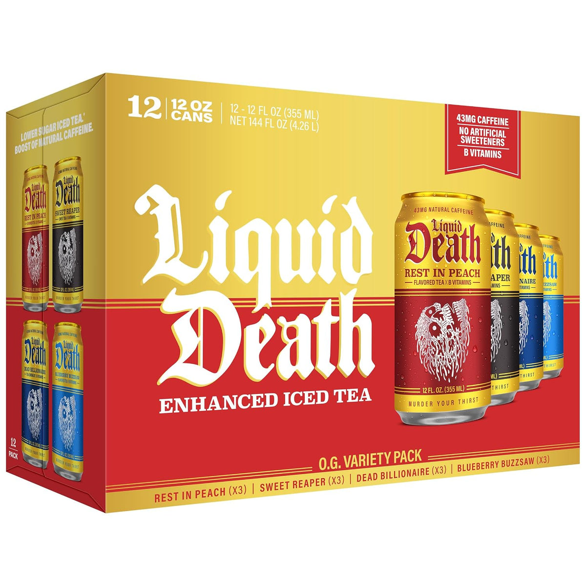 Liquid Death less sugar iced tea variety pack