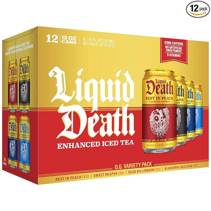 Liquid Death iced tea O.G. variety 12 pack cans