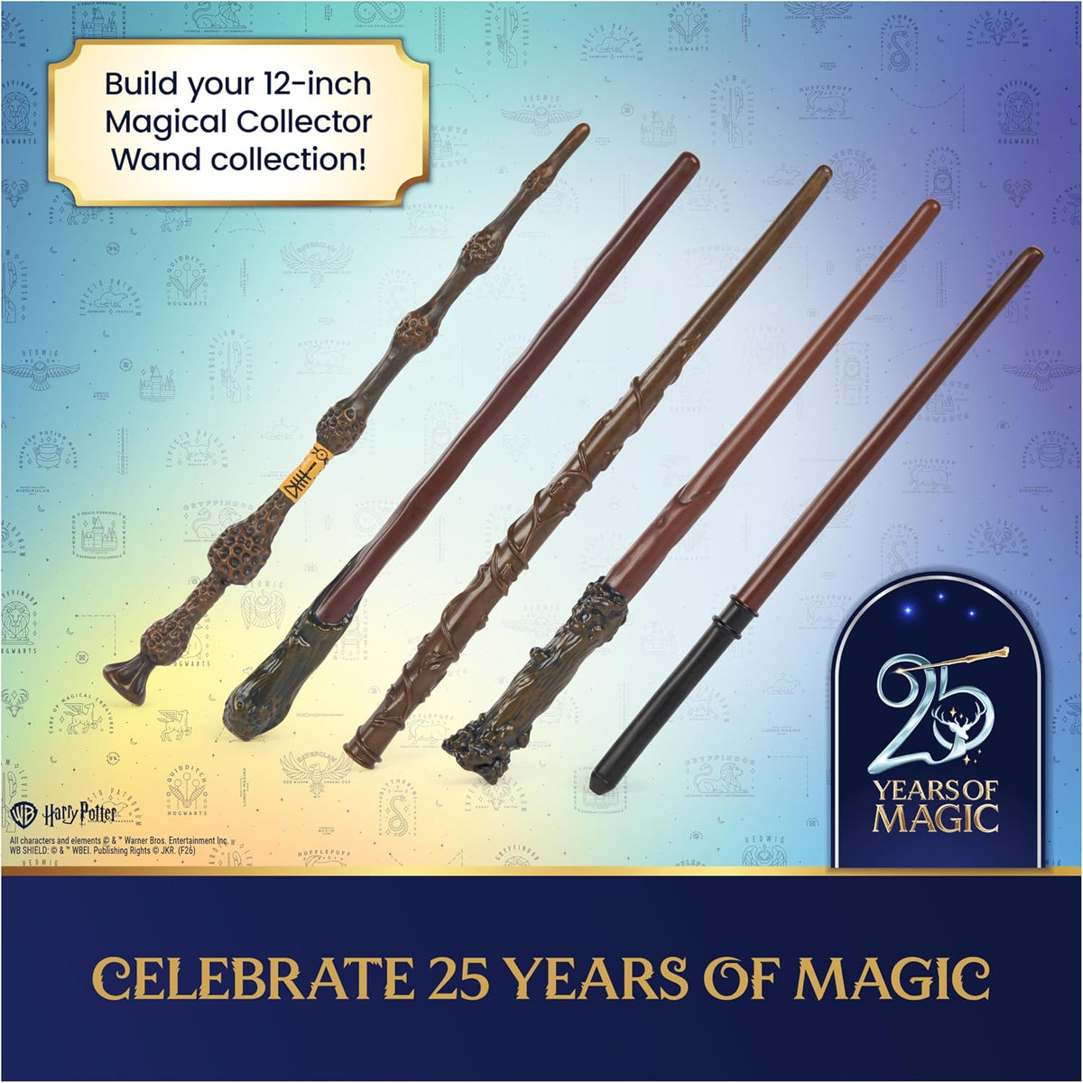 Harry Potter collector wand with anniversary display base