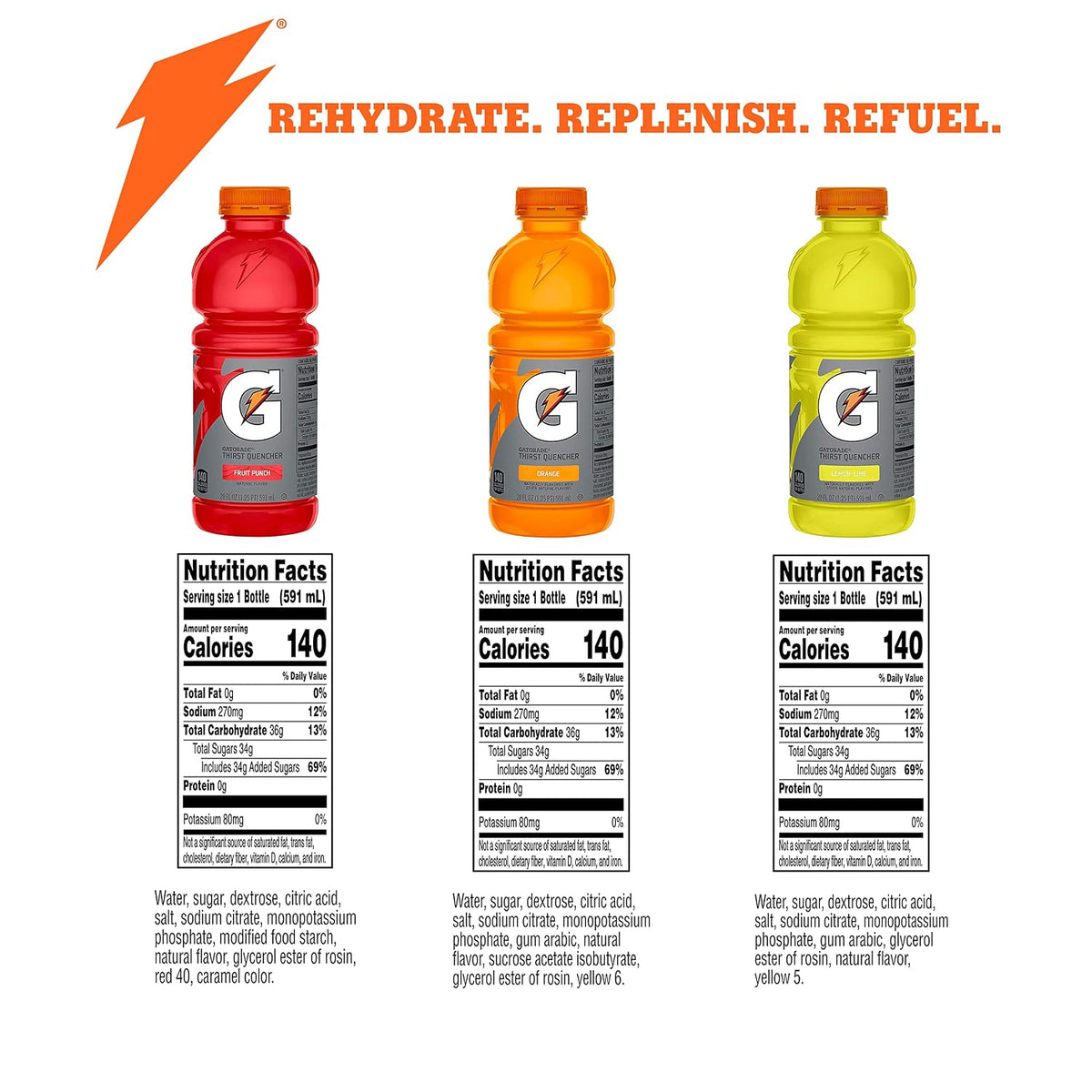 Gatorade electrolyte sports drink bottles for hydration