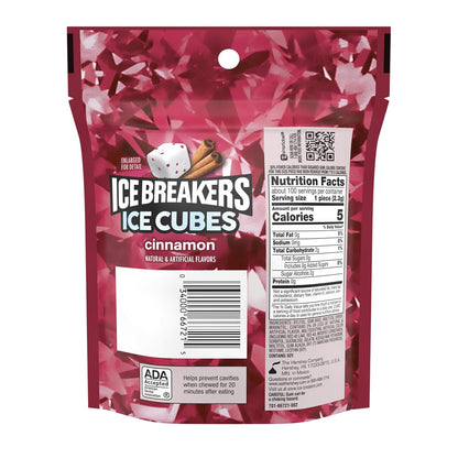 Cinnamon sugar-free chewing gum with flavor crystals
