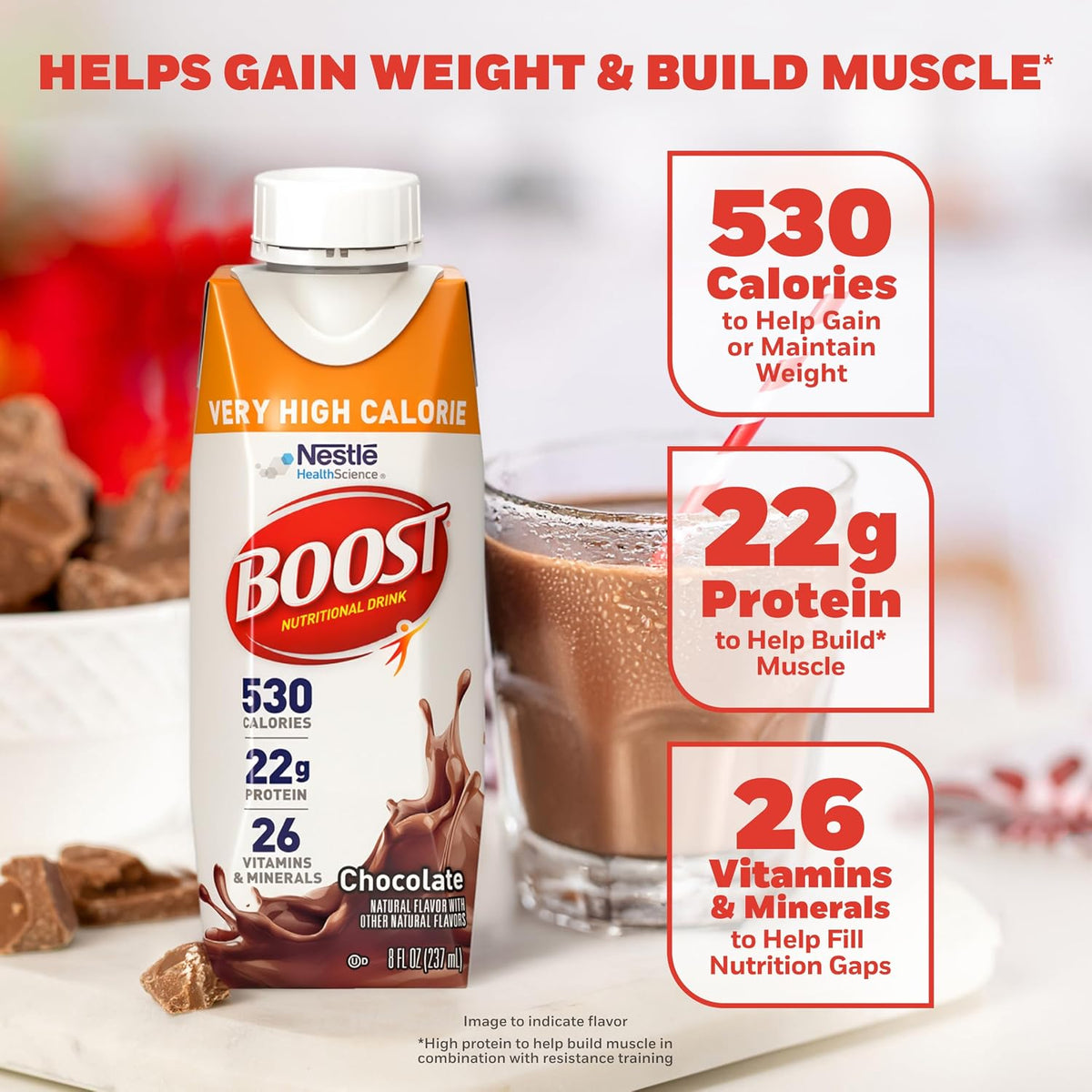 Chocolate high calorie nutritional drink by BOOST