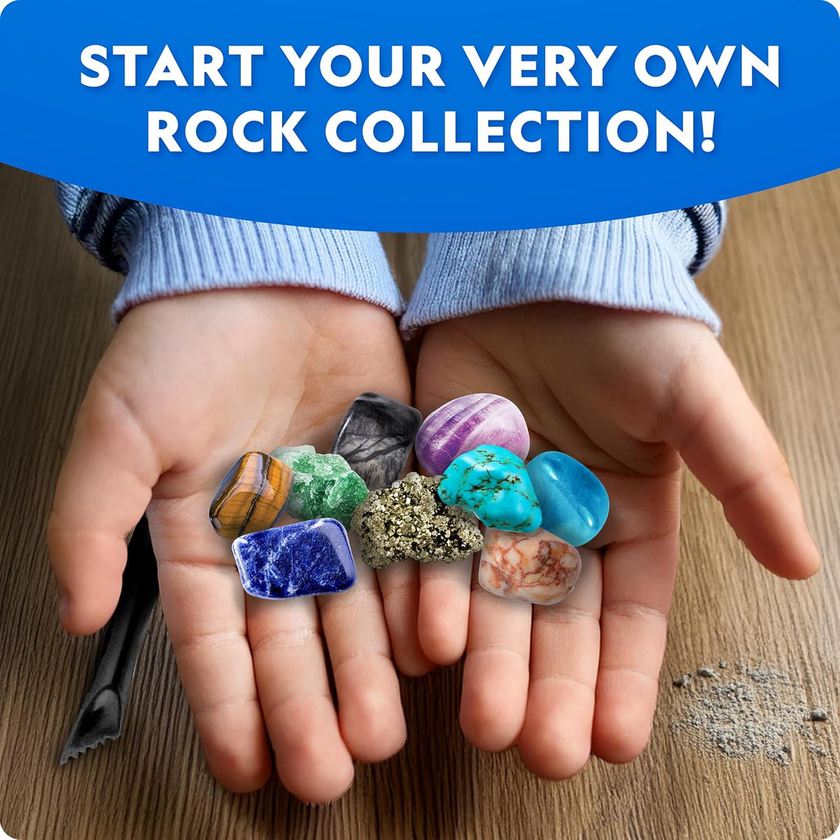 Real gemstones and identification guide from the kit