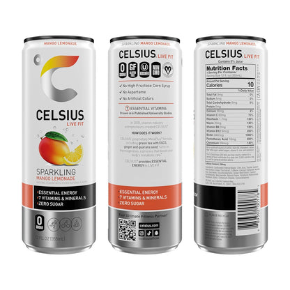 Sugar free CELSIUS energy drink mango lemonade flavor
