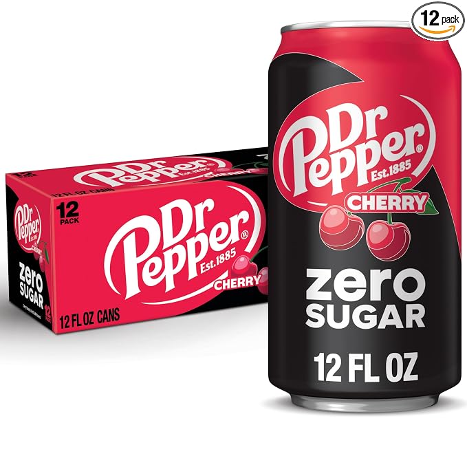 Dr Pepper Cherry Zero Sugar Soda 12 pack cans