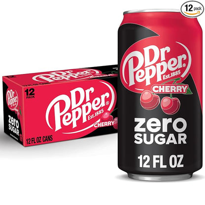 Dr Pepper Cherry Zero Sugar Soda 12 pack cans