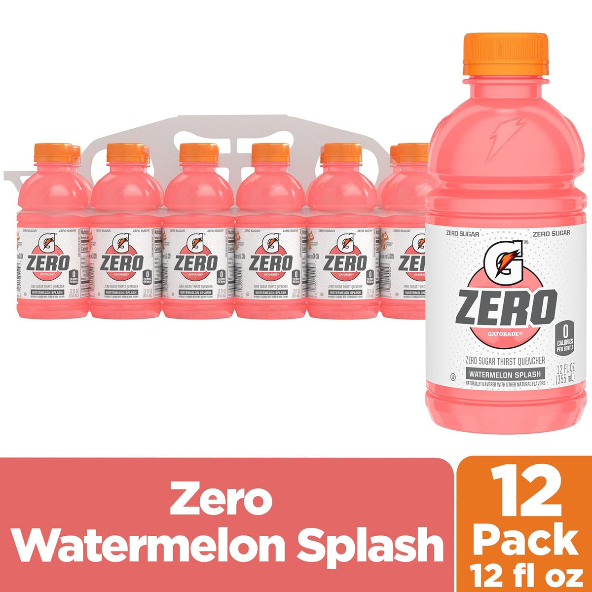 12-pack of Gatorade Zero Sugar Watermelon Splash drinks