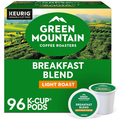 Light roast Green Mountain Breakfast Blend coffee pods box