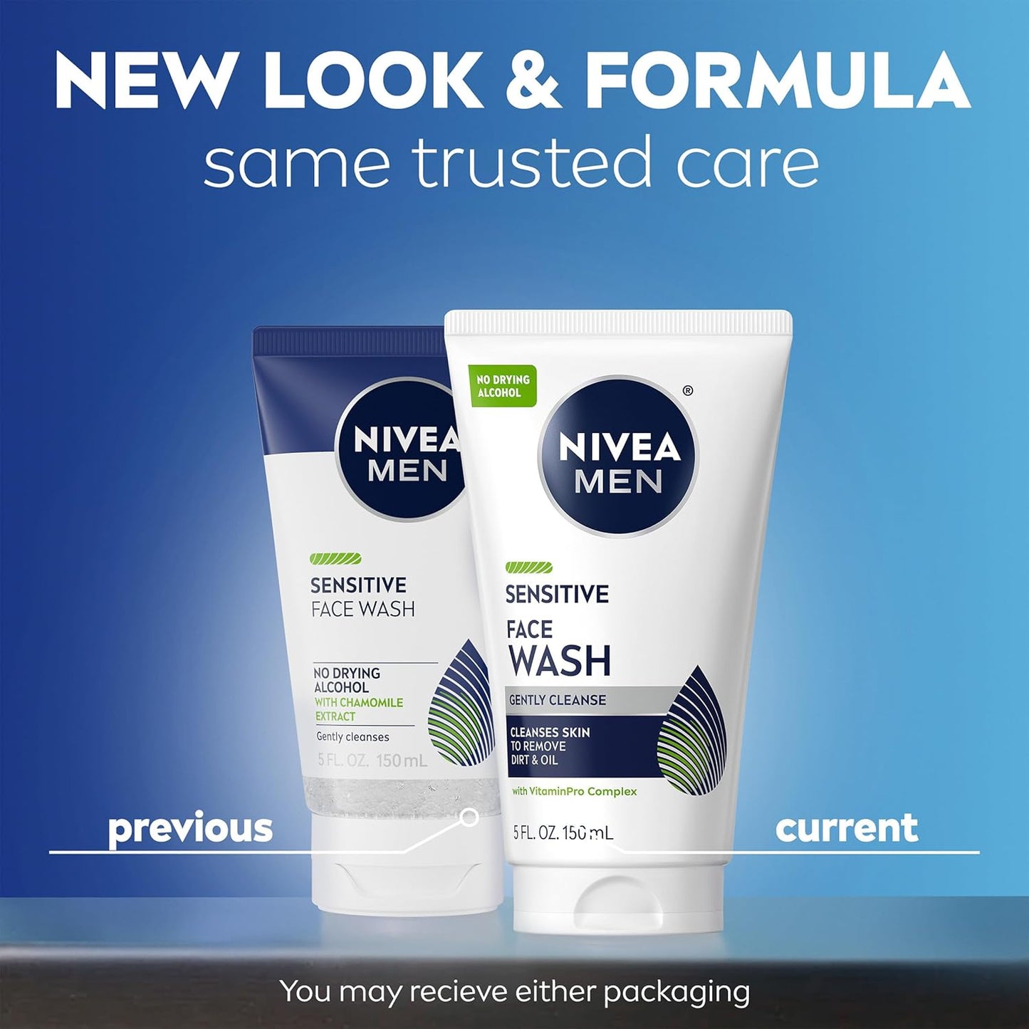 Visit the NIVEA MEN Store — NIVEA MEN Sensitive Face Wash with Vitamin E and Chamomile Extract, No Drying Alcohol, Gentle Face Wash for Men with Sensitive Skin, 5 Fl Oz Tube