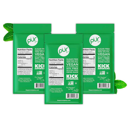 PUR xylitol gum three pack 55 pieces each